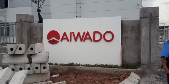 Biển công ty Aiwado hoàn thiện